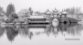 Jardin chinois noir et blanc